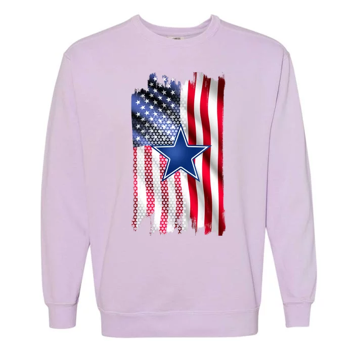 Dallas Football Fan USA American Flag Garment-Dyed Sweatshirt