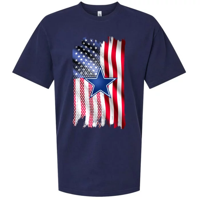 Dallas Football Fan USA American Flag Sueded Cloud Jersey T-Shirt