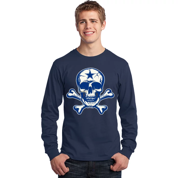 Dallas Skull Crossbones Star Fan Pride Long Sleeve Shirt