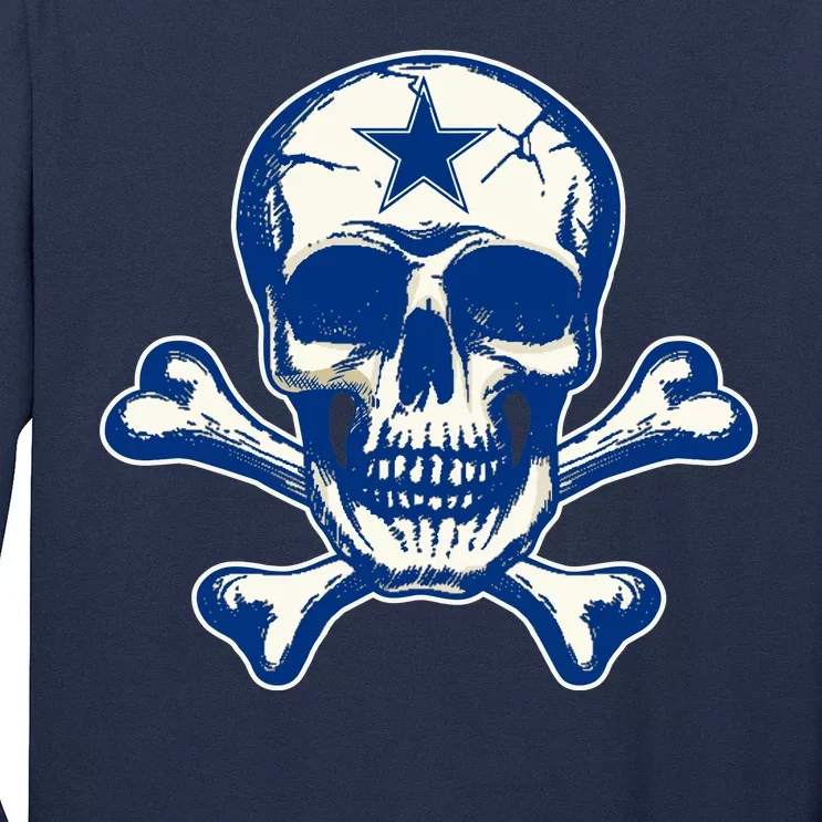 Dallas Skull Crossbones Star Fan Pride Long Sleeve Shirt