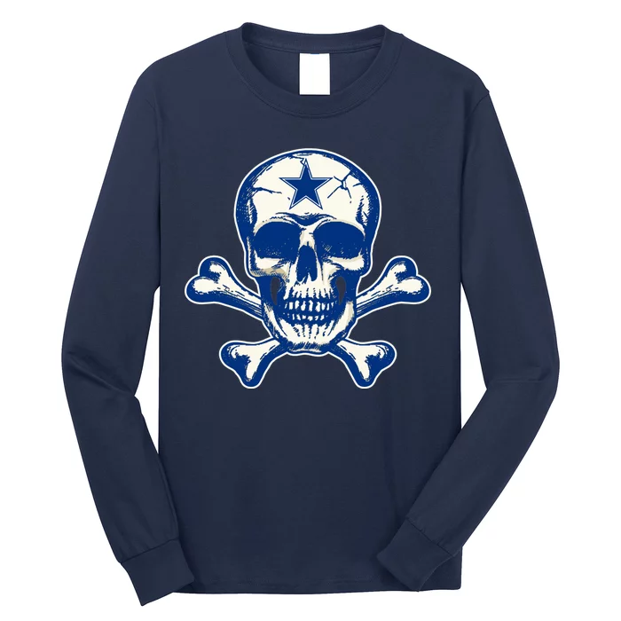 Dallas Skull Crossbones Star Fan Pride Long Sleeve Shirt