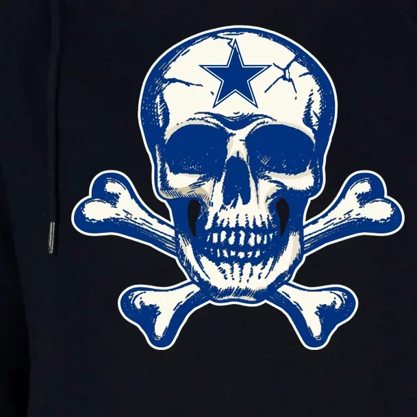 Dallas Skull Crossbones Star Fan Pride Womens Funnel Neck Pullover Hood