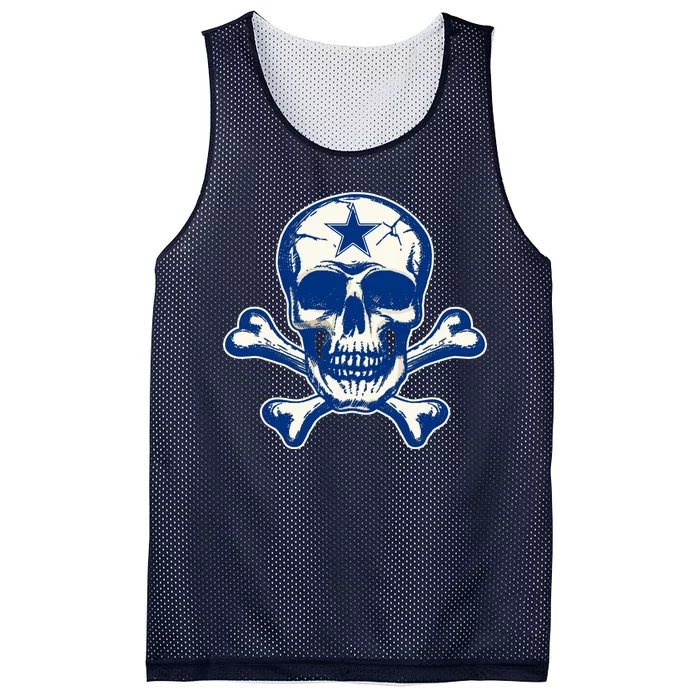 Dallas Skull Crossbones Star Fan Pride Mesh Reversible Basketball Jersey Tank