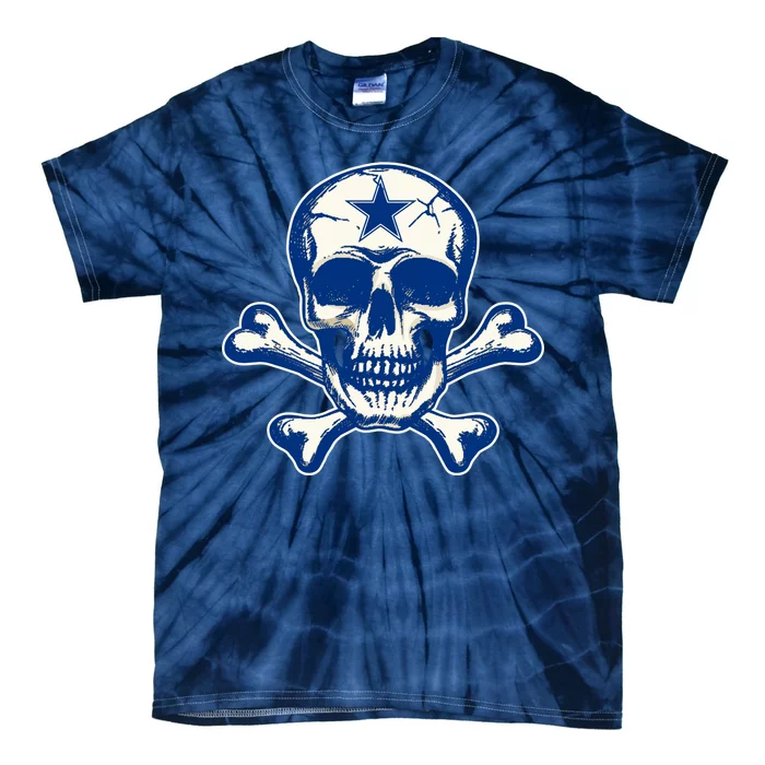 Dallas Skull Crossbones Star Fan Pride Tie-Dye T-Shirt