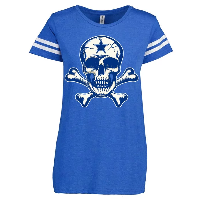 Dallas Skull Crossbones Star Fan Pride Enza Ladies Jersey Football T-Shirt