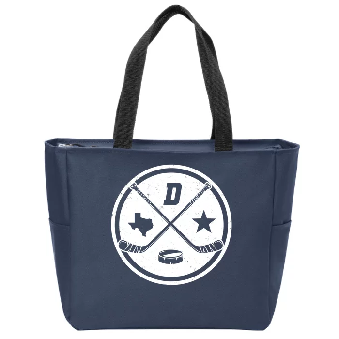 Dallas Texas Hockey Vintage Star Logo Zip Tote Bag