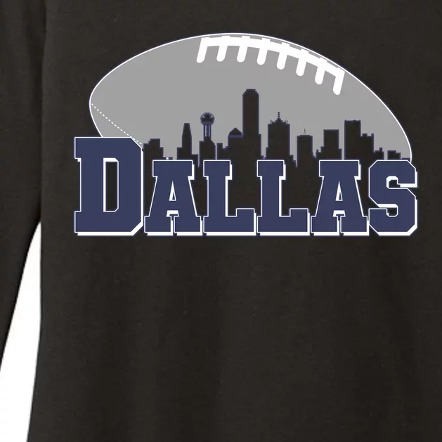 Dallas Texas Skyline City Football Fan Womens CVC Long Sleeve Shirt