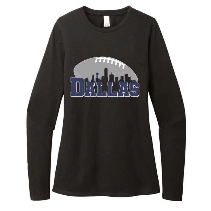 Dallas Texas Skyline City Football Fan Womens CVC Long Sleeve Shirt