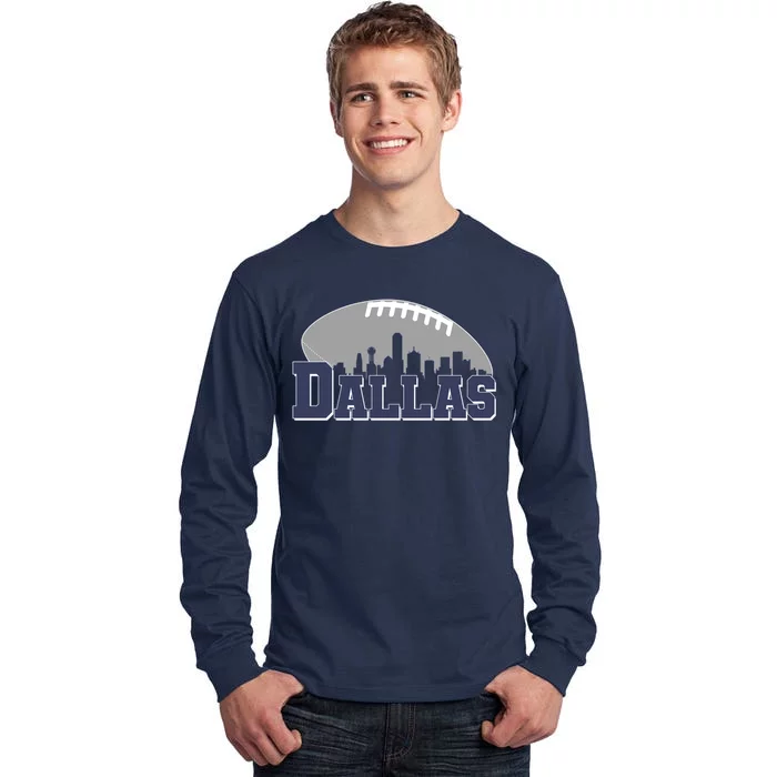 Dallas Texas Skyline City Football Fan Tall Long Sleeve T-Shirt