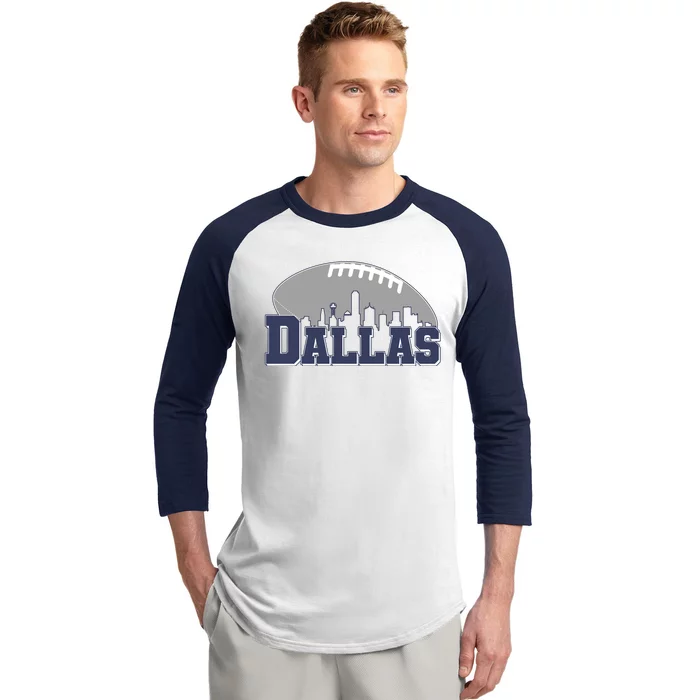 Dallas Texas Skyline City Football Fan Baseball Sleeve Shirt