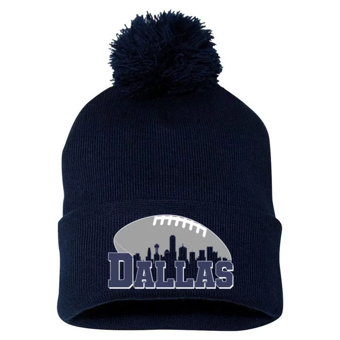 Dallas Texas Skyline City Football Fan Pom Pom 12in Knit Beanie