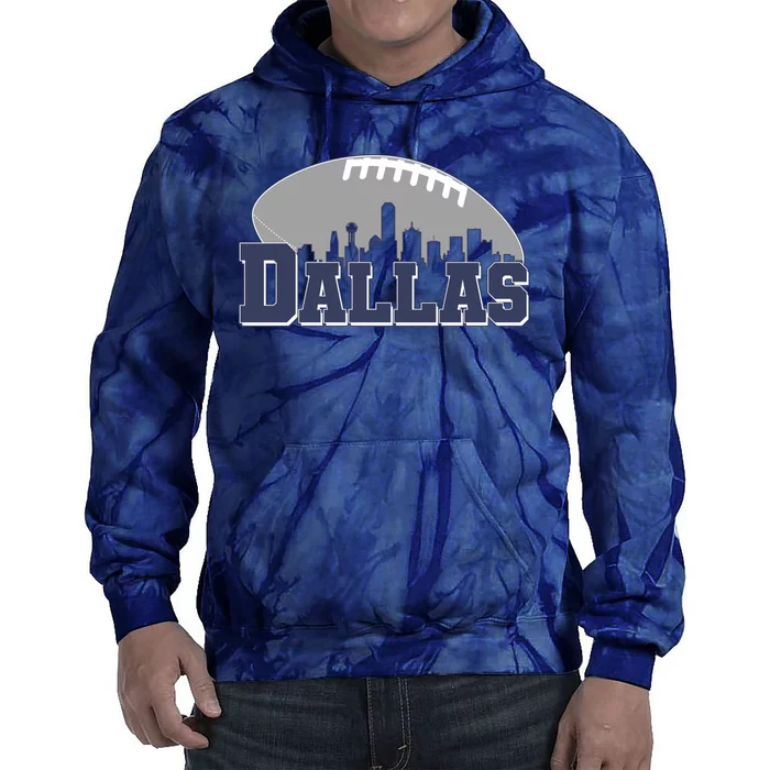 Dallas Texas Skyline City Football Fan Tie Dye Hoodie