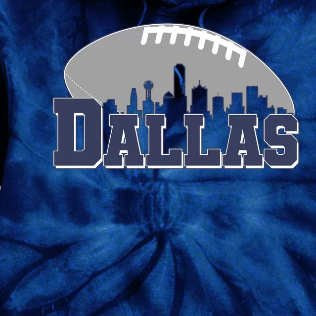 Dallas Texas Skyline City Football Fan Tie Dye Hoodie