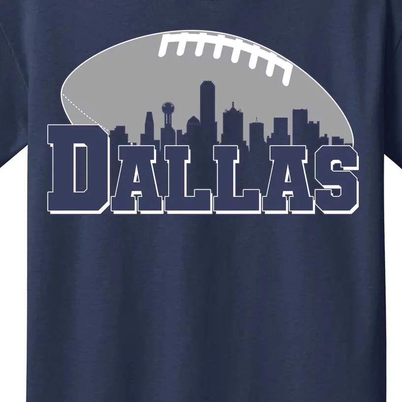 Dallas Texas Skyline City Football Fan Kids T-Shirt