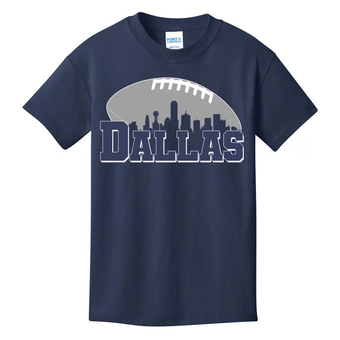 Dallas Texas Skyline City Football Fan Kids T-Shirt