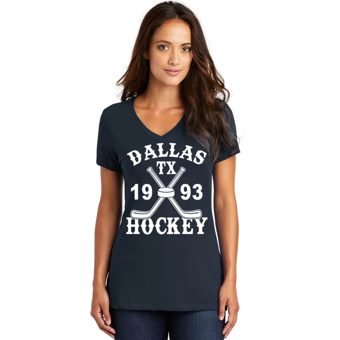 Dallas Texas TX Hockey 1993 Women's V-Neck T-Shirt