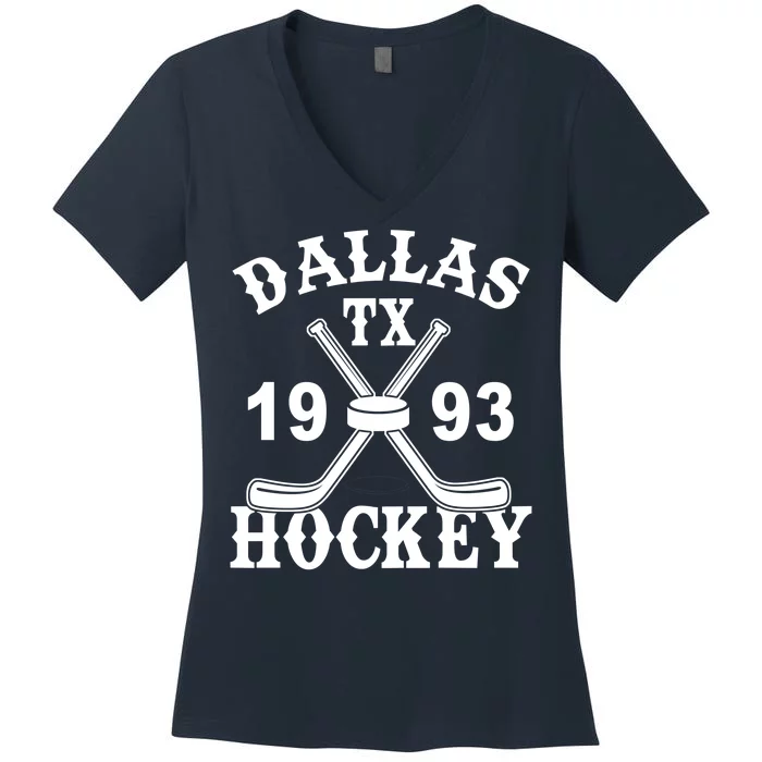 Dallas Texas TX Hockey 1993 Women's V-Neck T-Shirt