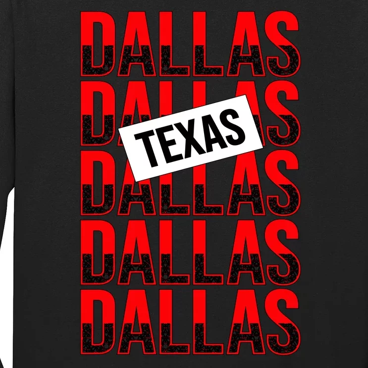 Dallas Texas Typography Long Sleeve Shirt