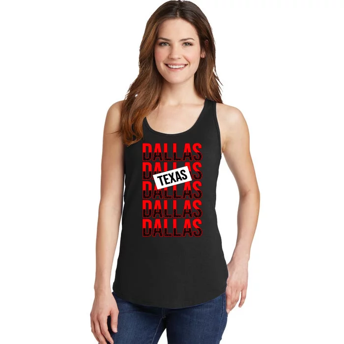 Dallas Texas Typography Ladies Essential Tank