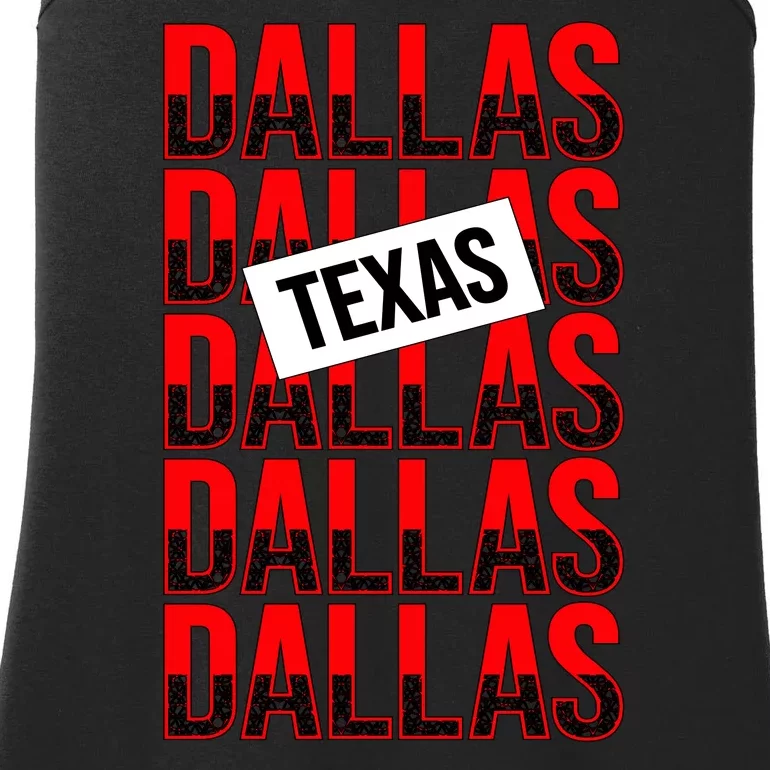 Dallas Texas Typography Ladies Essential Tank