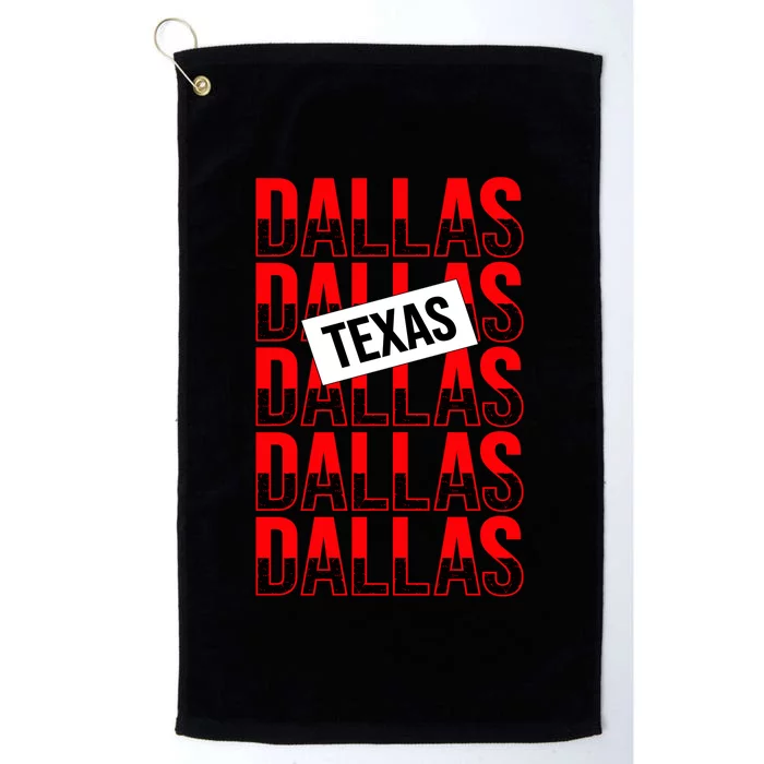 Dallas Texas Typography Platinum Collection Golf Towel