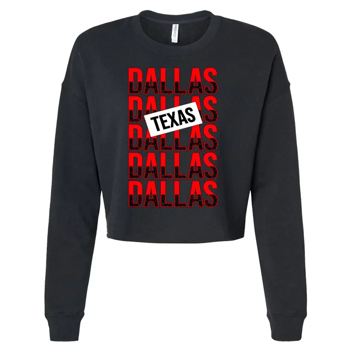 Dallas Texas Typography Cropped Pullover Crew