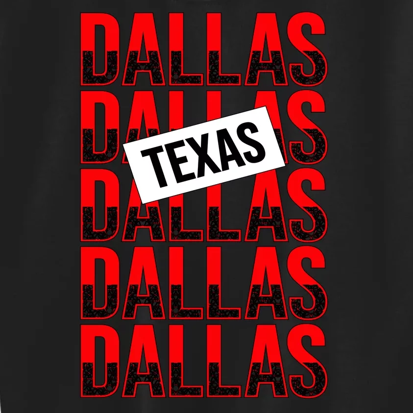 Dallas Texas Typography Kids Sweatshirt