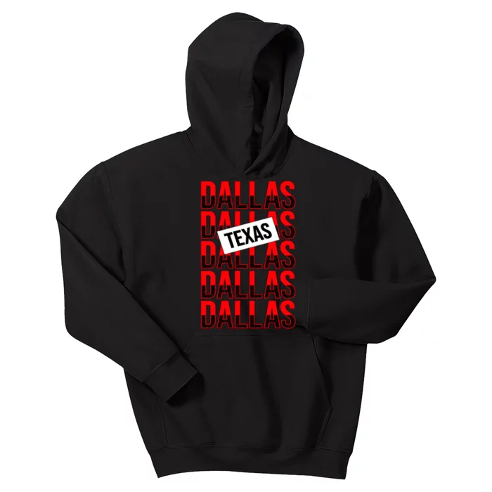 Dallas Texas Typography Kids Hoodie