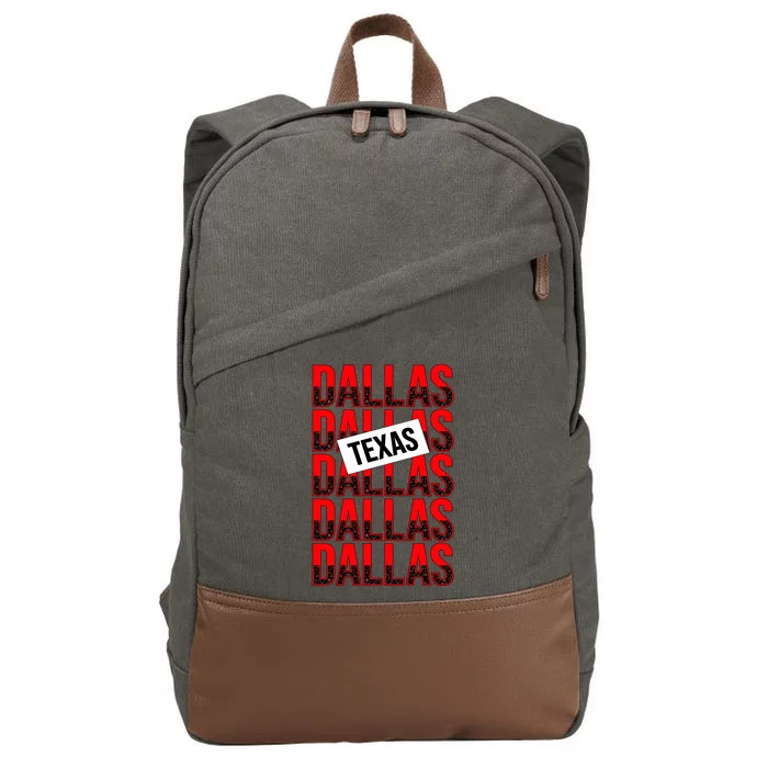 Dallas Texas Typography Cotton Canvas Backpack