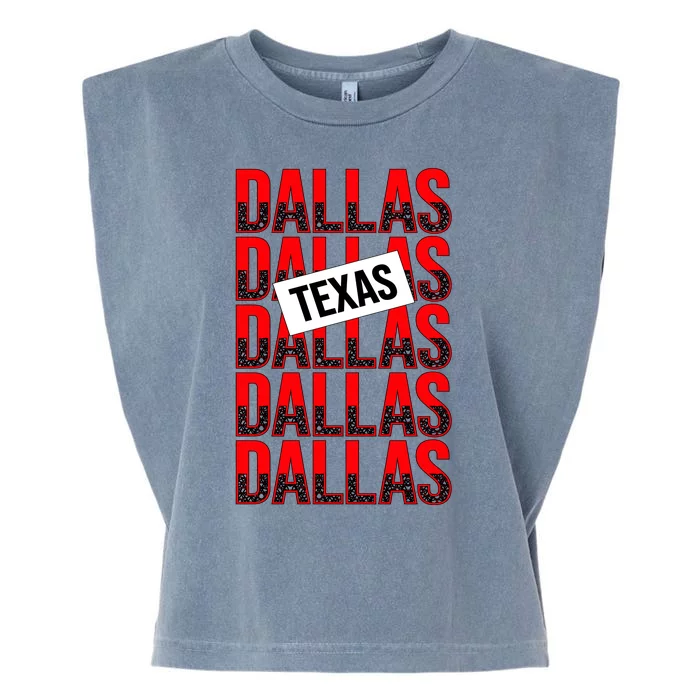 Dallas Texas Typography Garment-Dyed Women's Muscle Tee