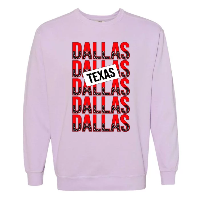 Dallas Texas Typography Garment-Dyed Sweatshirt