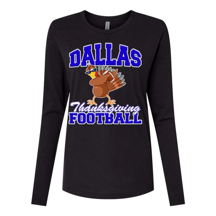 Dallas Thanksgiving Football Funny Dabbing Turkey Womens Cotton Relaxed Long Sleeve T-Shirt