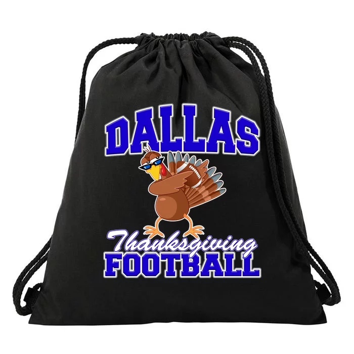 Dallas Thanksgiving Football Funny Dabbing Turkey Drawstring Bag