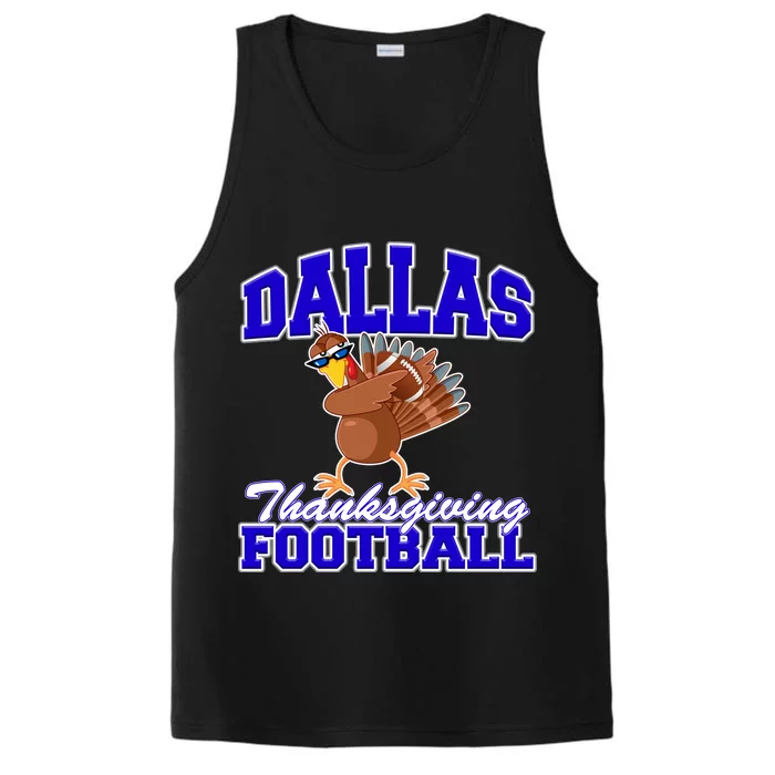 Dallas Thanksgiving Football Funny Dabbing Turkey Performance Tank