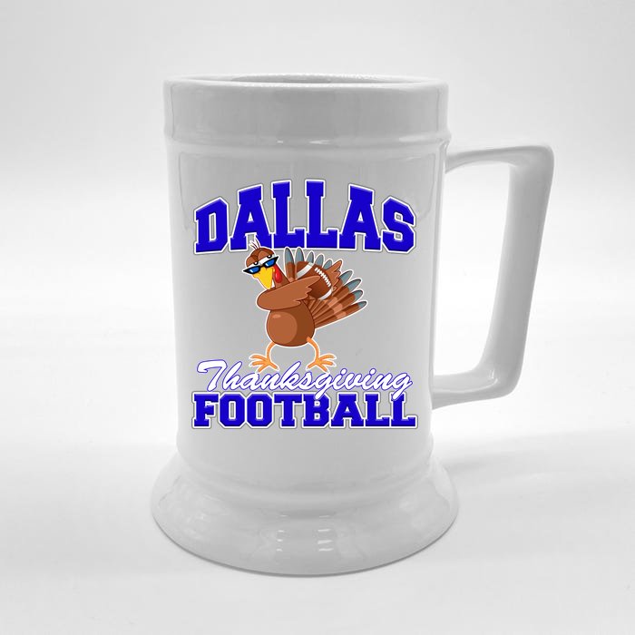 Dallas Thanksgiving Football Funny Dabbing Turkey Front & Back Beer Stein