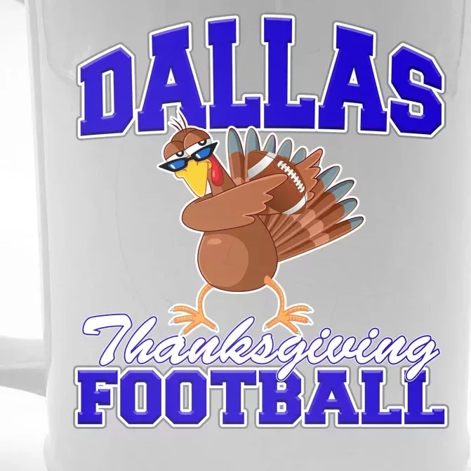 Dallas Thanksgiving Football Funny Dabbing Turkey Front & Back Beer Stein