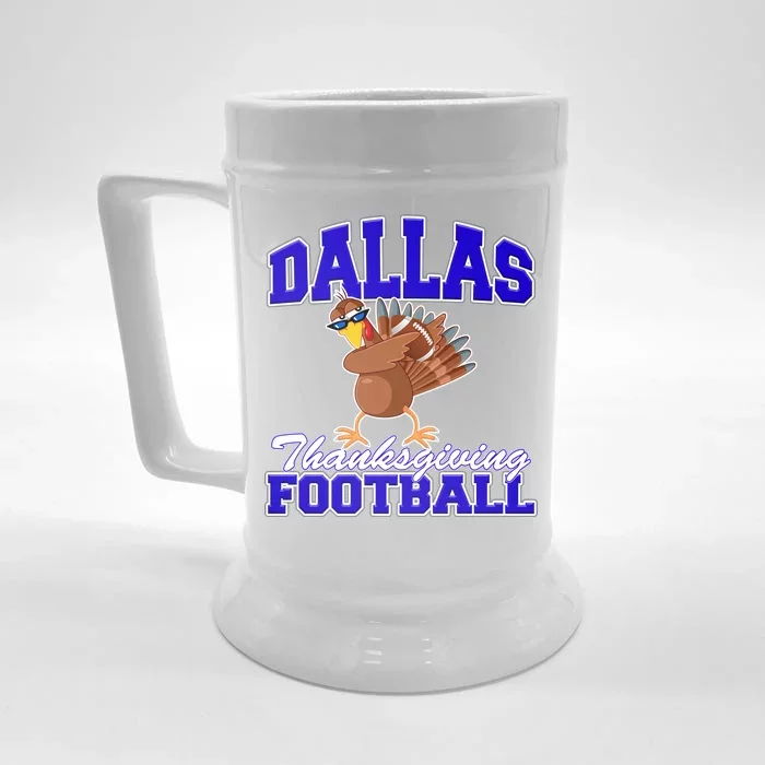 Dallas Thanksgiving Football Funny Dabbing Turkey Front & Back Beer Stein