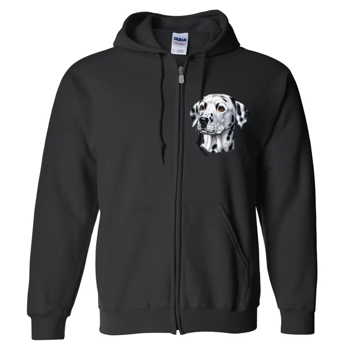 Dalmatian Face Full Zip Hoodie