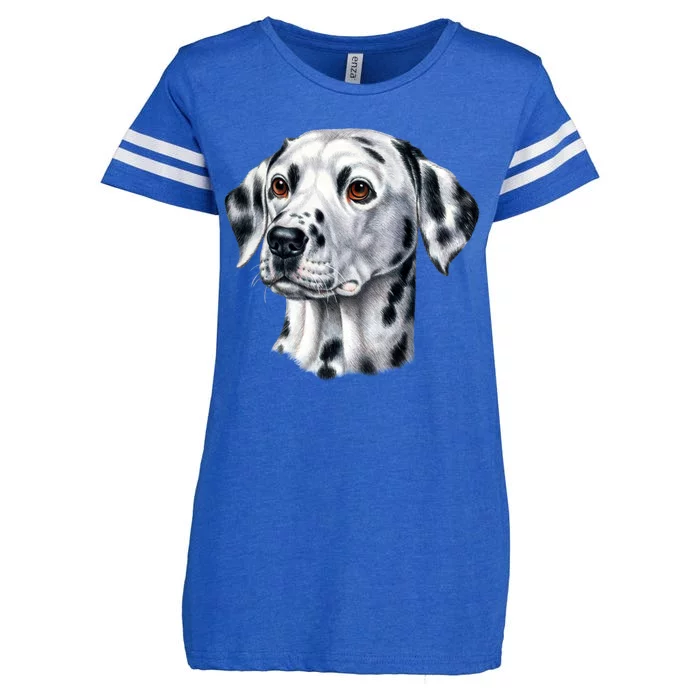 Dalmatian Face Enza Ladies Jersey Football T-Shirt