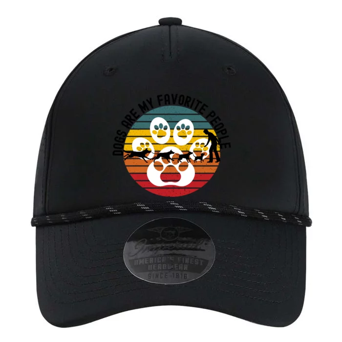 Dogs Are My Favorite People Dog Lover Dog Owner Retro Sunset Gift Performance The Dyno Cap