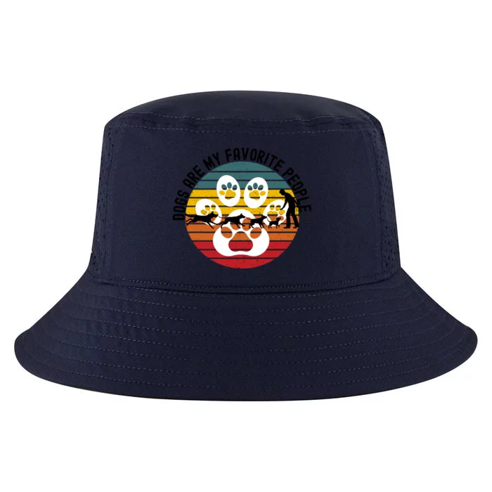 Dogs Are My Favorite People Dog Lover Dog Owner Retro Sunset Gift Cool Comfort Performance Bucket Hat