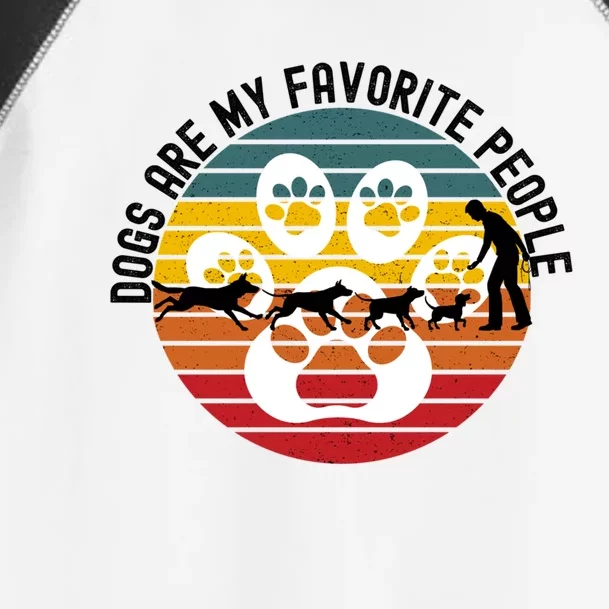 Dogs Are My Favorite People Dog Lover Dog Owner Retro Sunset Gift Toddler Fine Jersey T-Shirt