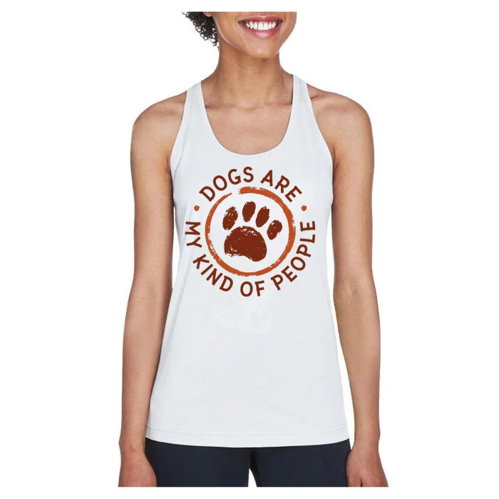 Dogs Are My Kind Of People Paw Women's Racerback Tank