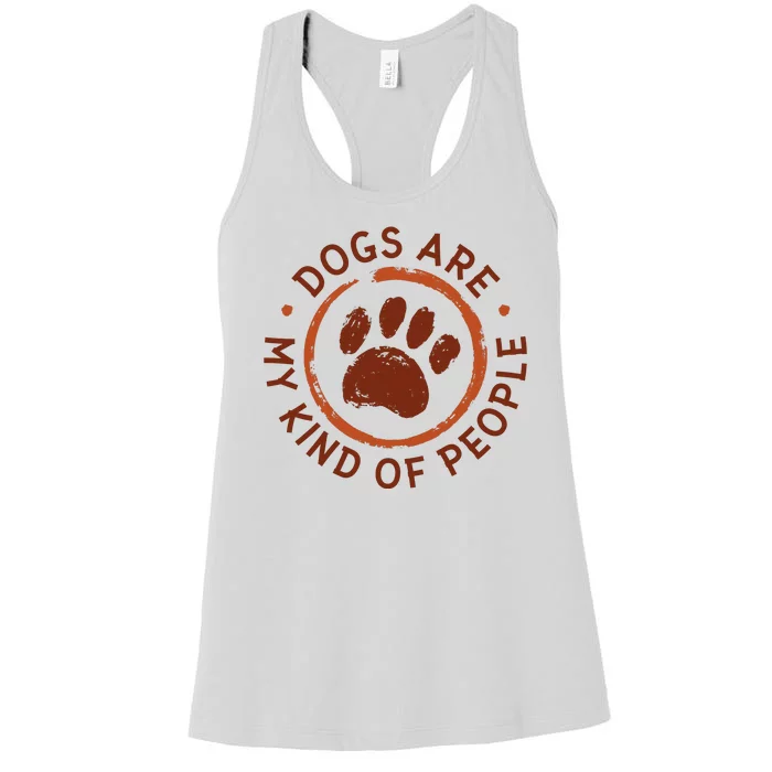 Dogs Are My Kind Of People Paw Women's Racerback Tank