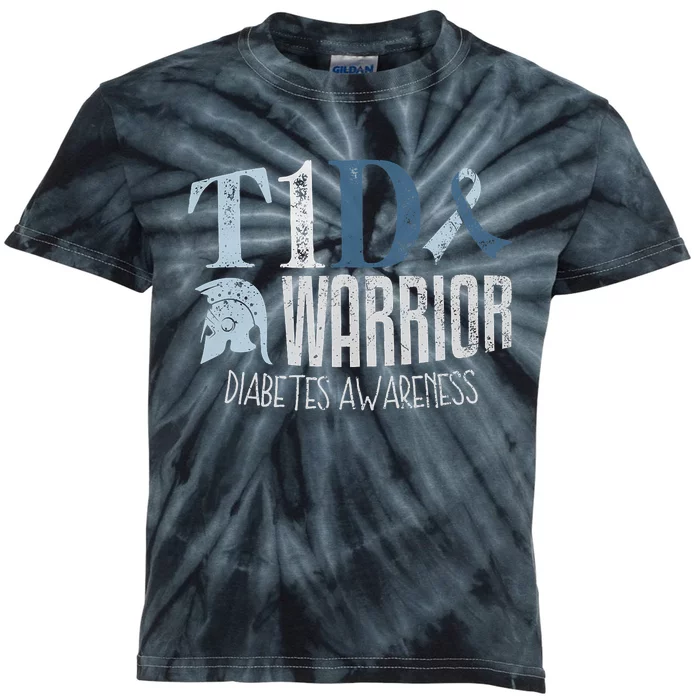 Diabetes Awareness Month T1D Diabetes Warrior Kids Tie-Dye T-Shirt