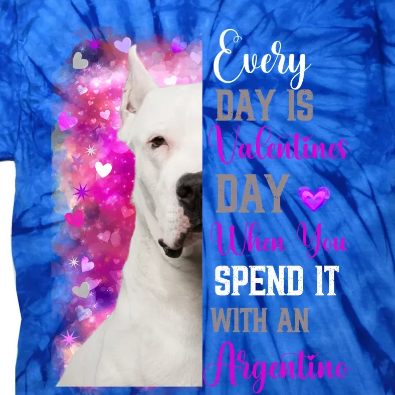 Dog Argentino Mom Funny Valentines Day Dog Lovers White Gift Tie-Dye T-Shirt