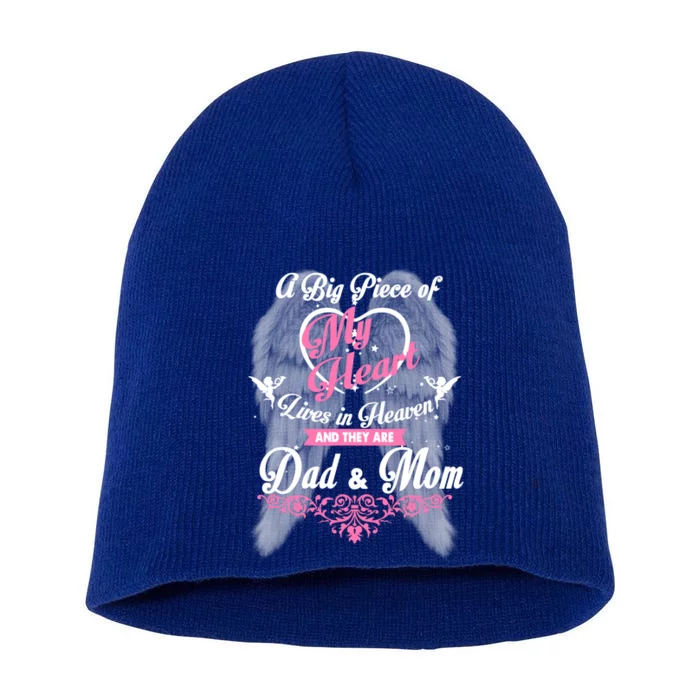 Dad And Mom My Angels Memories Of Parents In Heaven Gift Short Acrylic Beanie