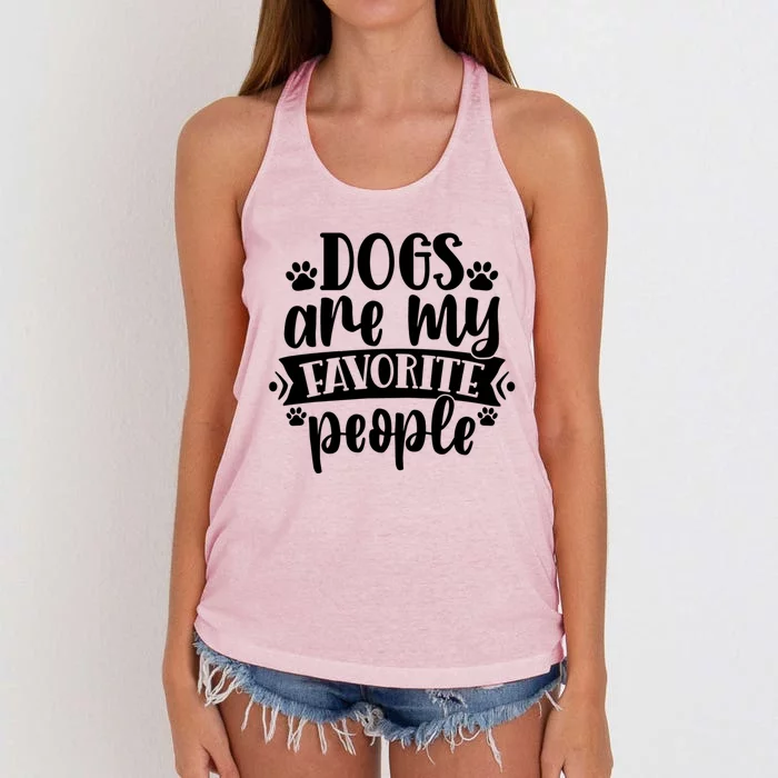 Dogs Are My Favorite People Funny Gift Women's Knotted Racerback Tank