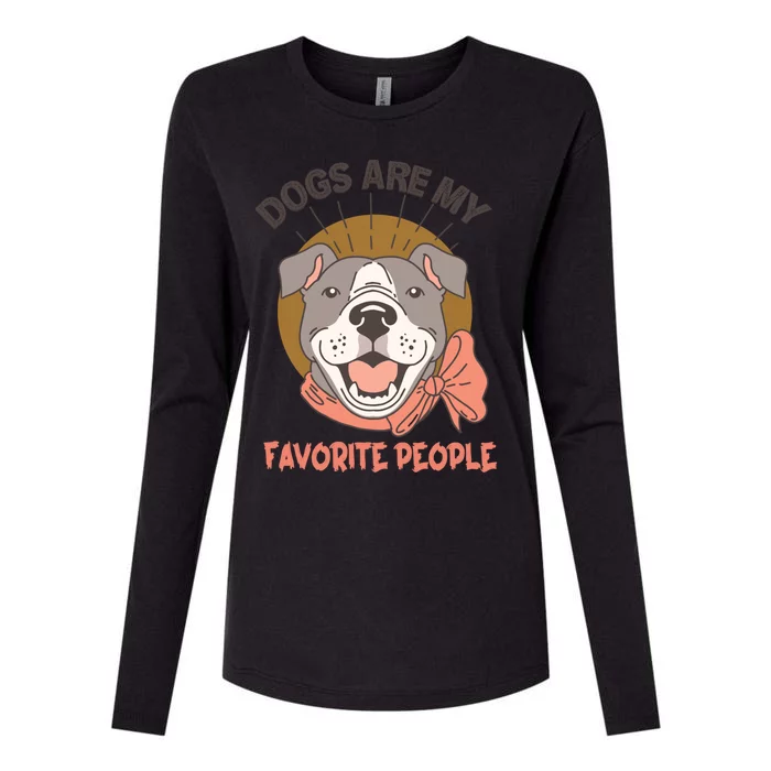 Dogs Are My Favorite People Cool Gift Womens Cotton Relaxed Long Sleeve T-Shirt