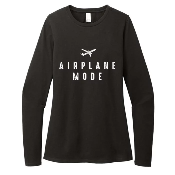 Distressed Airplane Mode Lazy Travel Gift Womens CVC Long Sleeve Shirt